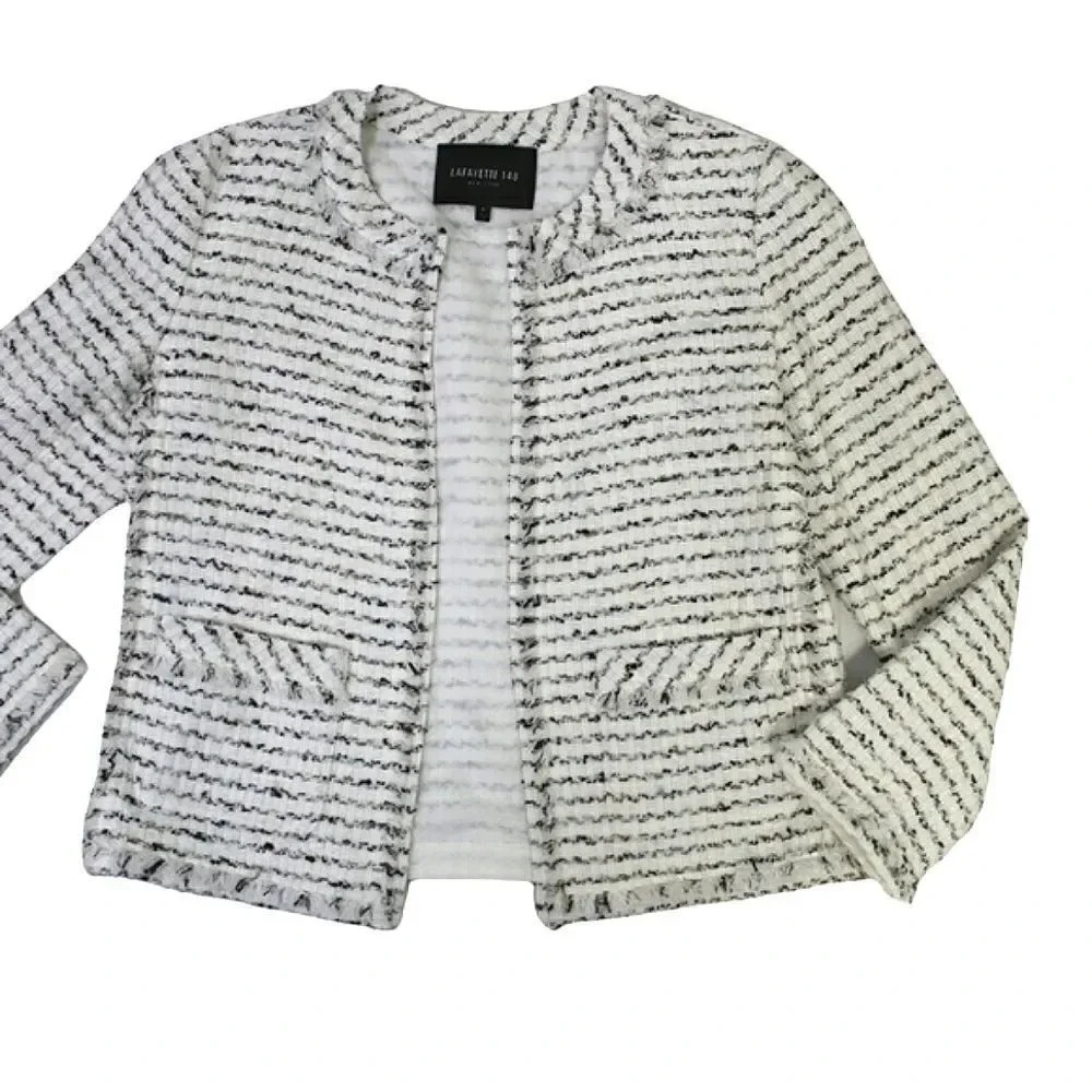 Lafayette 148 New York off white tweed blazer size P small